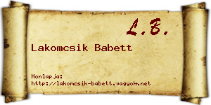 Lakomcsik Babett névjegykártya